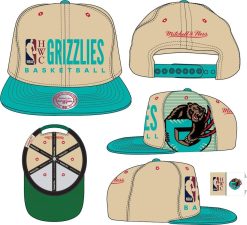Mitchell & Ness Hats OSFM / Sand Vancouver Grizzlies Mitchell & Ness Men's Big Face Logo HWC Snapback Hat